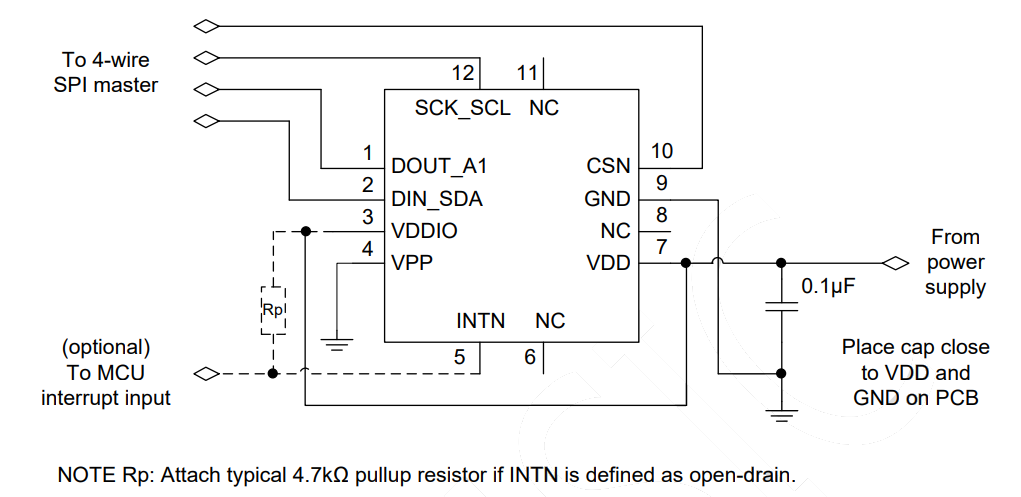 Application Circuit Diagram - MEMSIC MXC3638AL 3-Axis Automotive Grade Accelerometers